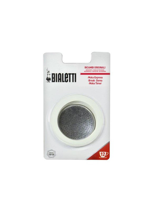 3 уплотнителя + 1 фильтр на 12 чаш. для алюминиевых кофеварок от магазина Bialetti.ru
