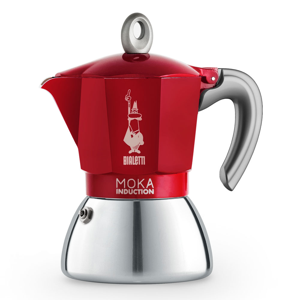Гейзерная кофеварка Bialetti New Moka Induction Red от магазина Bialetti.ru