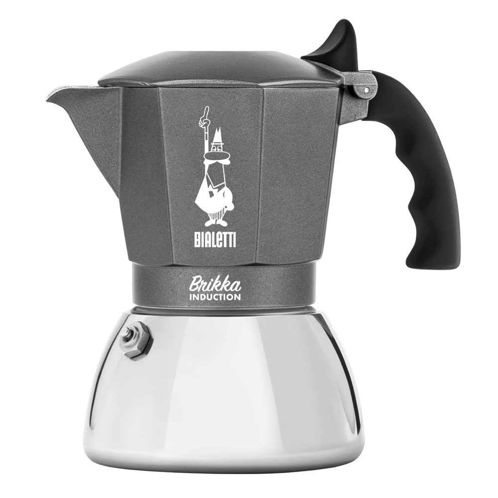 Гейзерная кофеварка Bialetti Brikka Induction с клапаном для пенки от магазина Bialetti.ru