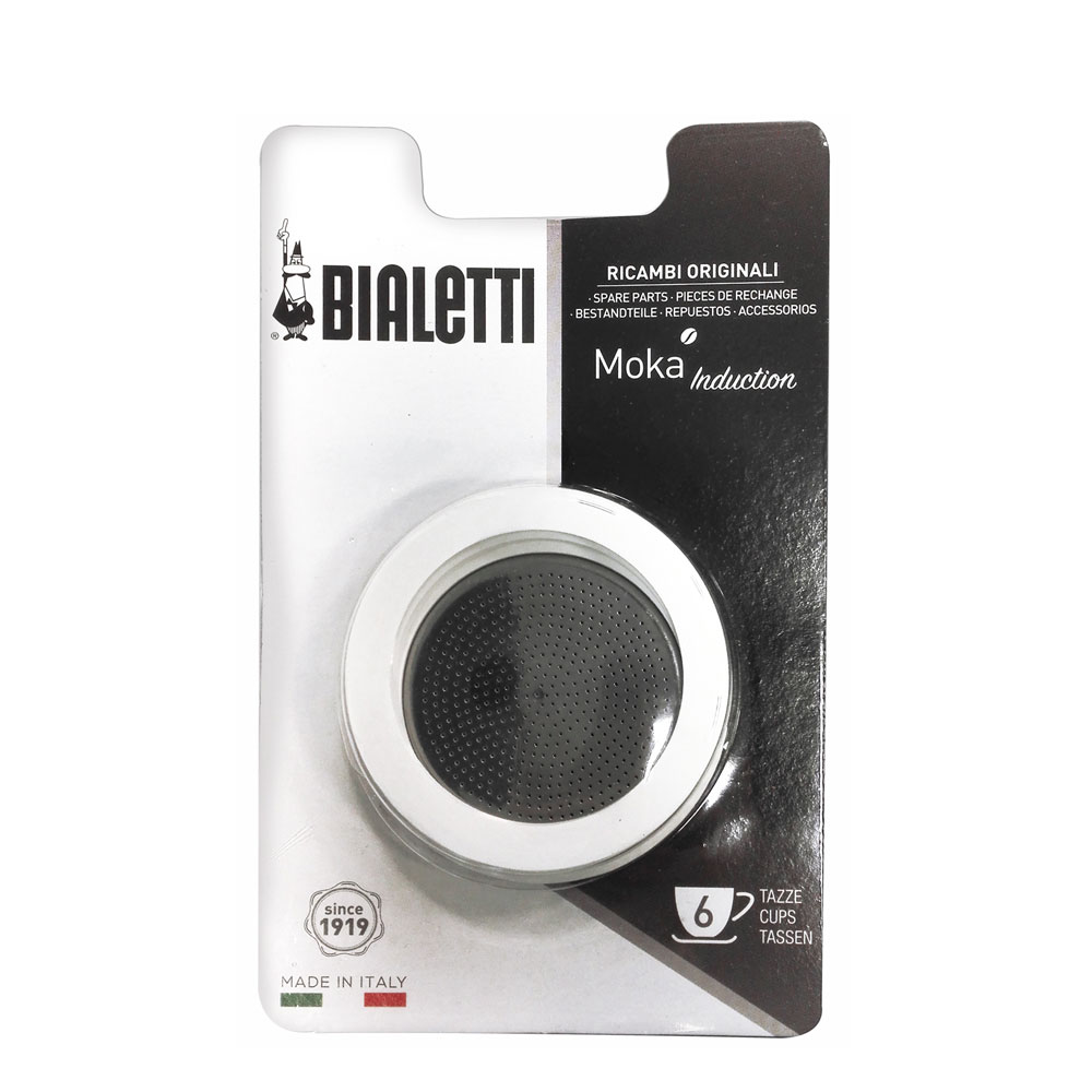 3 уплотнителя + 1 фильтр на 6 чаш. для кофеварок Moka Induction от магазина Bialetti.ru