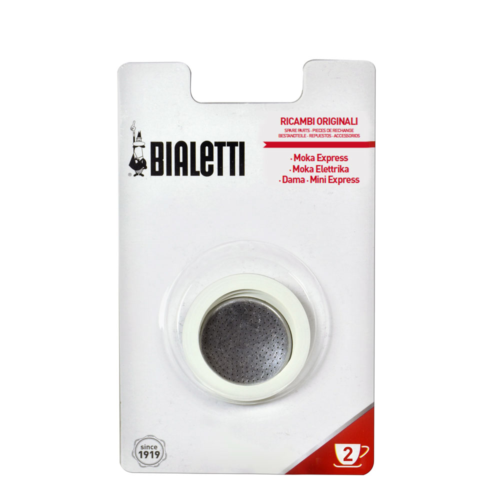 3 уплотнителя + 1 фильтр на 2 чаш. для алюминиевых кофеварок от магазина Bialetti.ru