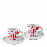 Набор 2 чашки с блюдцами Espresso Cuore