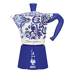 Лимитированная гейзерная кофеварка Bialetti Moka Express Dolce&Gabbana Blu Mediterraneo