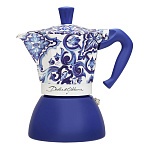 Лимитированная гейзерная кофеварка Bialetti Moka Induction Dolce&Gabbana Blu Mediterraneo